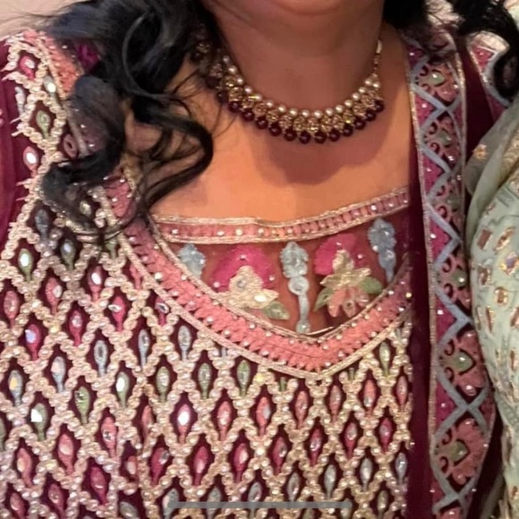 Burgundy Anarkali/ gown - Picture 6 of 9